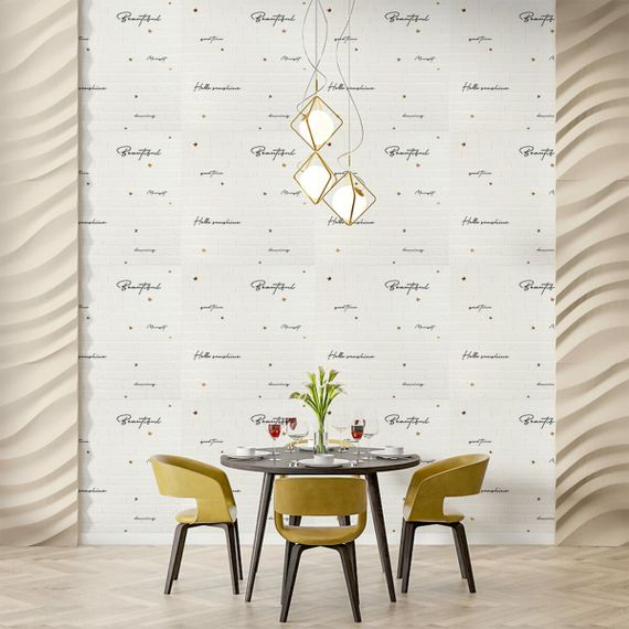 Панель стінова 3D 700х770х4мм напис із золотом (D) Sticker Wall SW-00001979 | Зображення 4