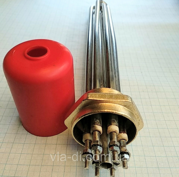 Блок ТЭНов 6000w с резьбой 1,5" дюйма для электрических котлов и систем отопления. Турция