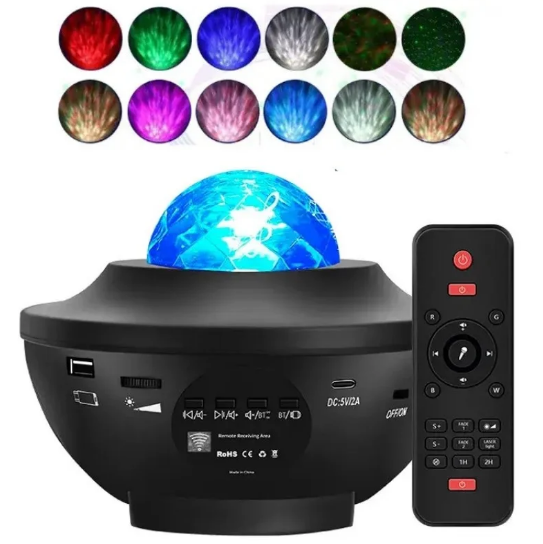 Лампа нічник Bluetooth колонка проектор Зіркове небо сфера світильник лазерний з пультом Starry Light UKC чорний (47826-33476_306) | Зображення 3