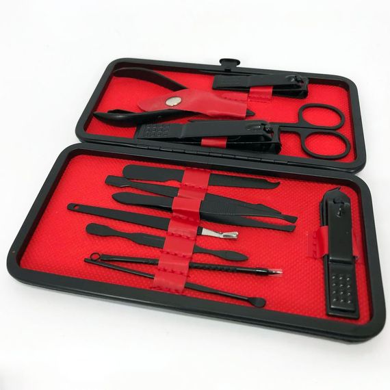 Манікюрний набір для догляду за нігтями, бровами та обличчям на 12 предметів, Манікюрні набори для чоловіків | Зображення 9