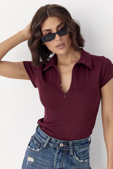 Жіноче поло Crep - бордо цвет, S (є розміри) | Зображення 4