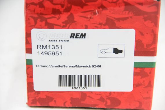 Колодки передні гальмівні Terrano/Vanette/Serena/Maverick 92-06, GOODREM (RM1351) | Зображення 2
