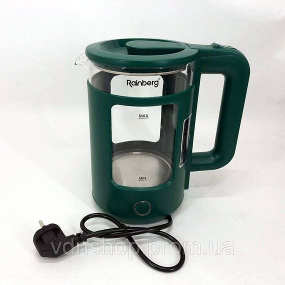 Вишуканий електрочайник Rainberg RB-2220 2200 Вт 2 л, Електрочайник з підсвічуванням для кип'ятіння PN-86 | Зображення 2