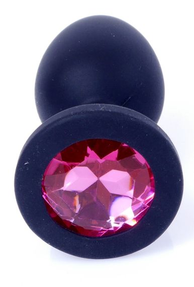 Силіконовий анальний затор Boss Series - Jewellery Black Silicon PLUG Medium Pink M, BS6400087 sexstyle | Зображення 2