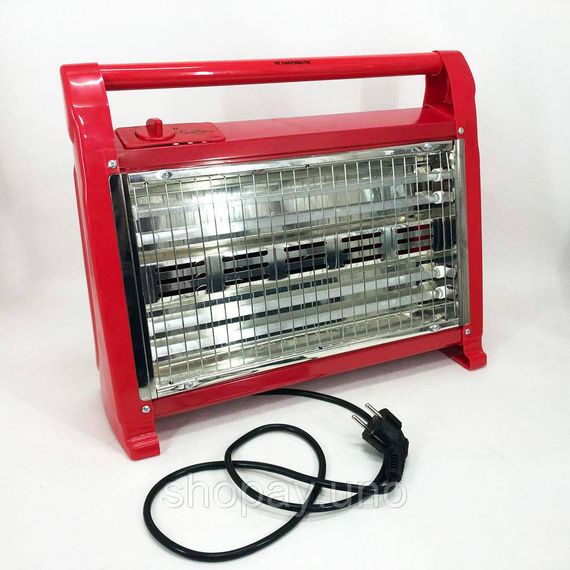 Кварцовий обігрівач Suntera QHW‑106 — 1800W, інфрачервоний, 2 режими, термостат, вентилятор, зволожувач, червоний | Зображення 2