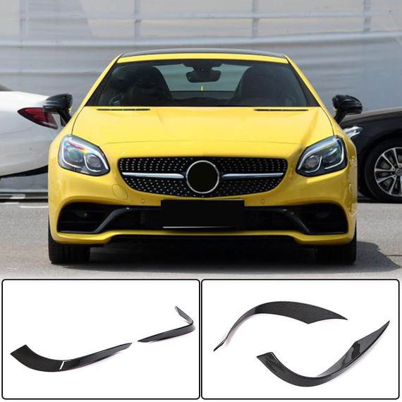 Накладки на передній бампер (для Base 2016-2020, Карбон) для Mercedes SLK R172 рр
