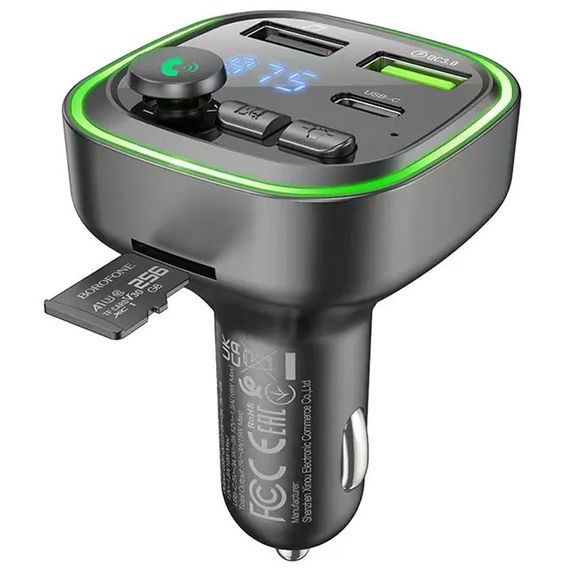 АЗП FM модулятор Borofone BC48 Black | Зображення 1