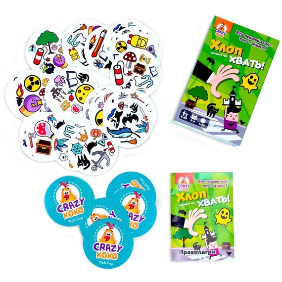 Детская настольная игра "Хлоп! Хватай!" VT8077-05,  54 фишки, правила игры | Зображення 1