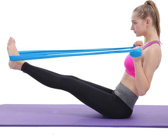Стрічка-еспандер для фітнесу та реабілітації U-POWEX Stretch Band 0.4мм. (6.8 кг) Blue | Зображення 6