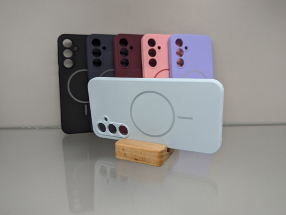 Samsung S24 FE MagSafe Протиударный чохол Софт Тач чохол голубий