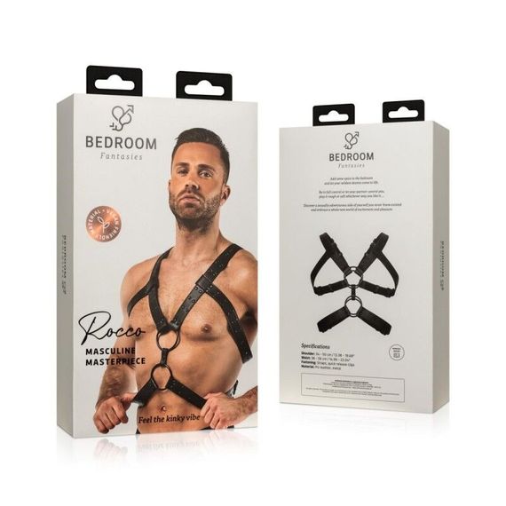 Портупея Bedroom Fantasies: Rocco Bondage Harness, чорна | Зображення 5