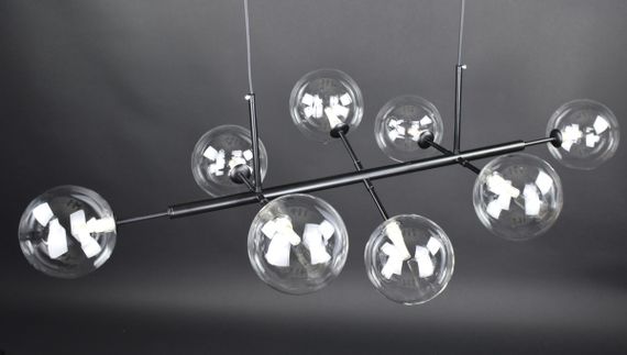 Люстра підвісна на 8 лампочок 27265 Чорний 30-150х52х118 см. | Зображення 3