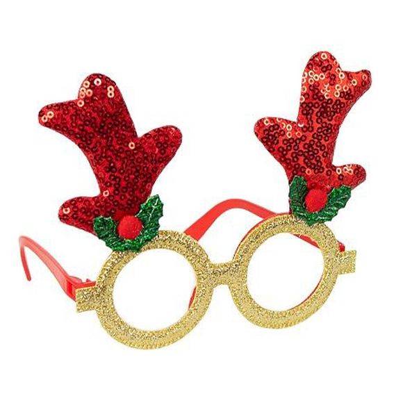 Очки новогодние "Оленьи рожки" 2519-SP(Red) размер 13 см