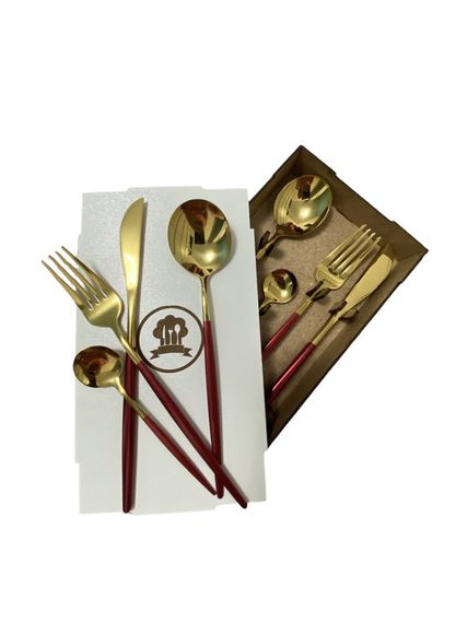 Набір столових приборів Kitchen бордовий