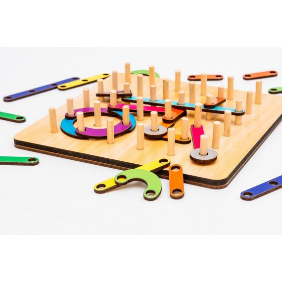 Геометрическая развивающая "Доска Монтессори" Puz-27260, 56 комбинаций | Зображення 1