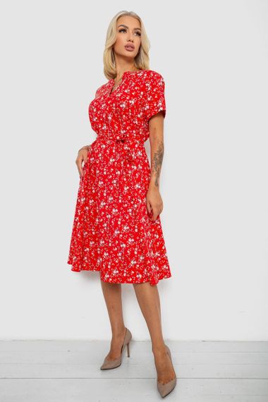 Платье софт с принтом, цвет красный, 230R1111 | Зображення 2