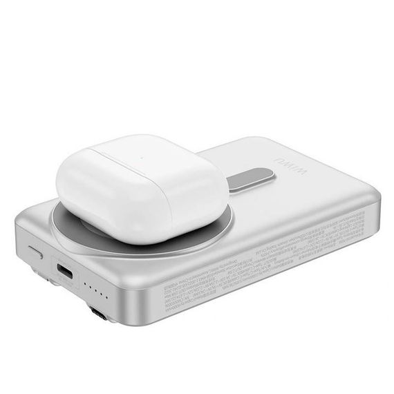 Портативний ЗП Power Bank WIWU Wi-P056 22.5W+PD20W з БЗП+iWatch with cable 10000 mAh Silver | Зображення 4