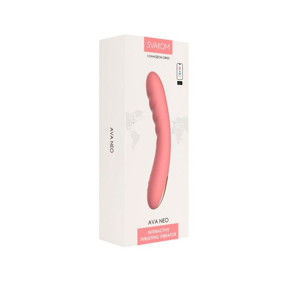 Смарт-вибратор с пульсацией Svakom Ava Neo Peach Pink, 15 режимов работы, водонепроницаемый | Зображення 9