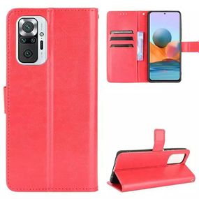 Чохол книжка з кишенями для карт на Xiaomi Redmi Note 10 4G / 10S / Poco M5s колір Червоний