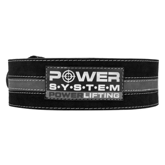 Пояс для пауерліфтингу Power System PS-3800  PowerLifting шкіряний Black/Grey Line XL | Зображення 1