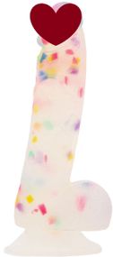Фалоімітатор з конфетті ADDICTION - PARTY MARTY 7.5″ - FROST & CONFETTI, 19 см, силікон Sex Aura