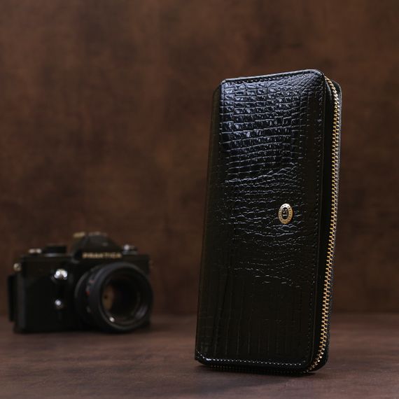 Кошелек женский ST Leather 18437 (S7001A) натуральная кожа Черный | Зображення 5