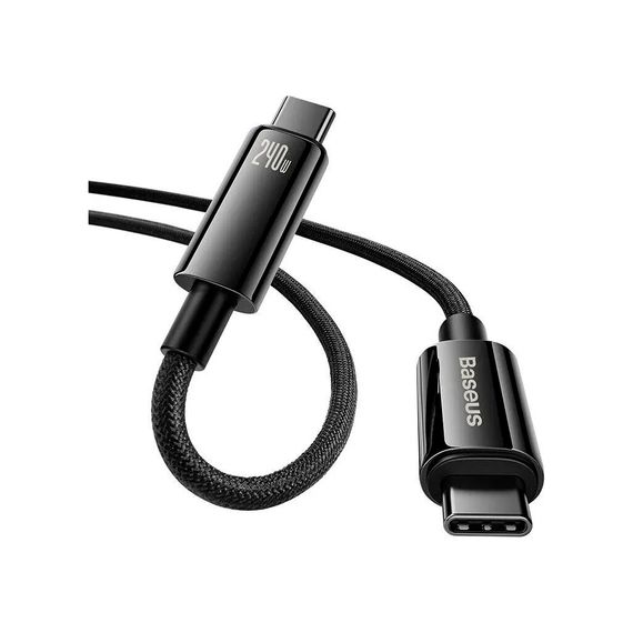 Дата кабель USB-C to USB-C 2.0m 240W Black Baseus (CAWJ040101) | Зображення 1