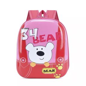 Детский рюкзак с твердым корпусом Lesko DK-12 Bear Pink для прогулок садика