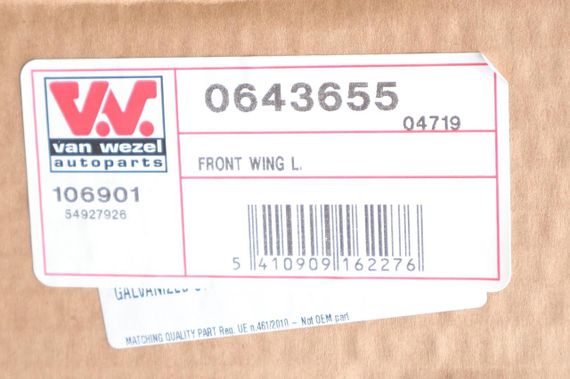 Крило переднє L BMW 3 E36 93-00 0643655 | Зображення 1