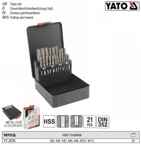 Набір мітчиків М3-М12 21 штука YATO-2976