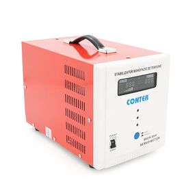 Стабілізатор напруги Conter MSER 8000 VA-V2/6000W однофазний, сервопривід, монтажу підлоги, LED дисплей, діапазон 130-260V,