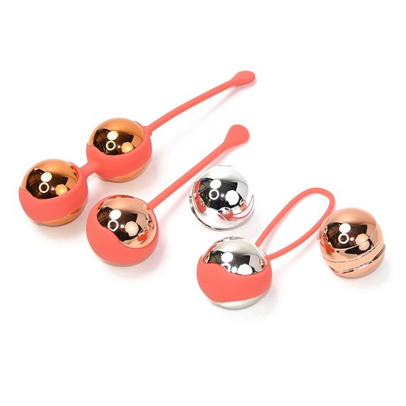 Набір вагінальних віброкульок Sweet Em з пультом, коралові, 3.35 х 16 см sexstyle | Зображення 1