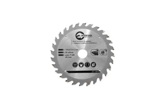 Диск пильный Intertool - 150 х 27T х 22,2 мм (CT-3015)