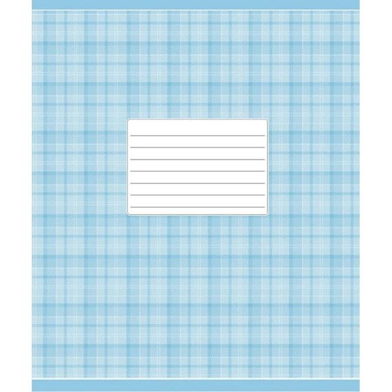 Зошит учнівський "Блакитна шотландка" 012-2578C, в косу лінію, 12 аркушів