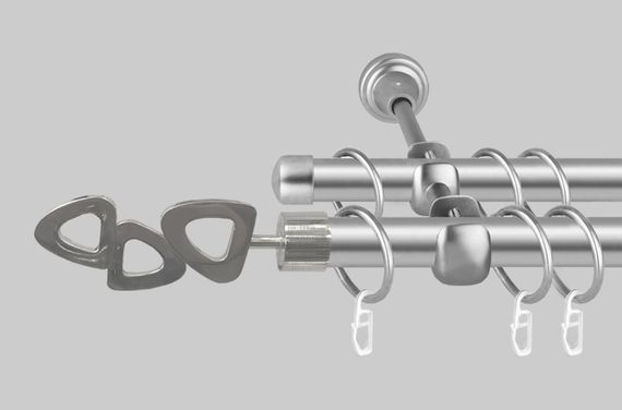 Карниз для штор дворядний металевий 19 мм, Лілет Сатин 200 див.