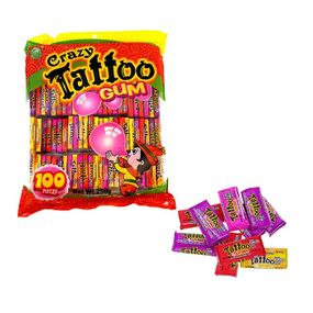 Жувальна гумка Crazy Tattoo GUM 100 шт - з тимчасовими татуюваннями