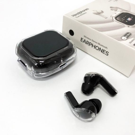 Бездротові вакуумні навушники TWS з дисплеєм LED, вологозахист IPx4 Bluetooth 5.4 з кейсом. Колір: чорний | Зображення 9