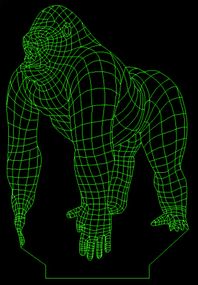 Акриловый светильник-ночник горила зеленый tty-n000699