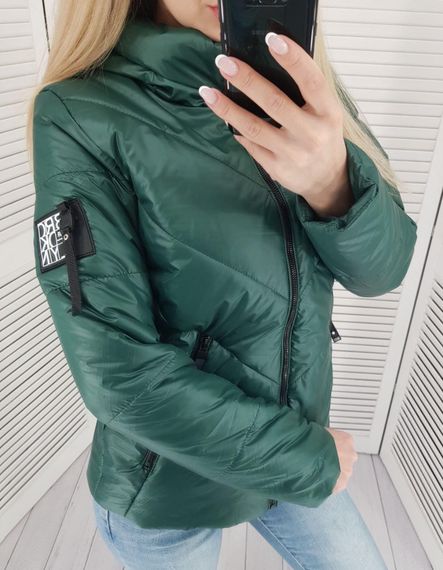 Жіноча демісезонна куртка, арт. 1008, темно зелений пляшка | Зображення 4