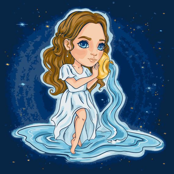 Картина по номерам "Знаки зодиака. Водолей" ©VIKTORIA.GRO.ART 10086-AC 40х40 см