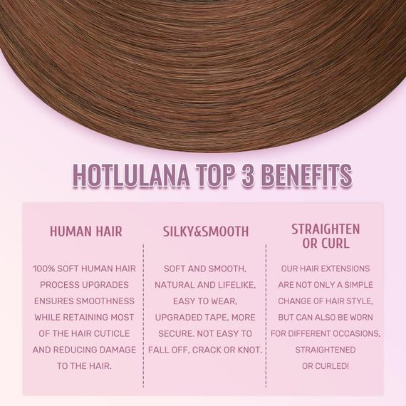 Накладные пряди на клейкой основе натуральные волосы 50 см ленточное наращивание шоколадные с рыжим оттенком | Зображення 5