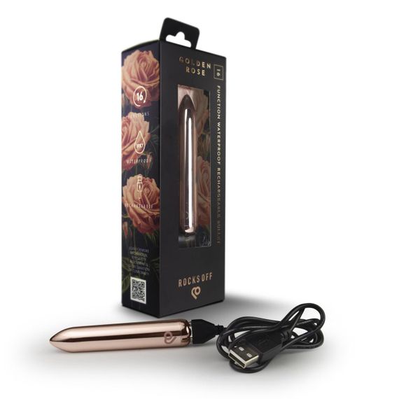 Віброкуля Rocks Off Bullet Golden Rose 16 Settings Sex Aura | Зображення 9