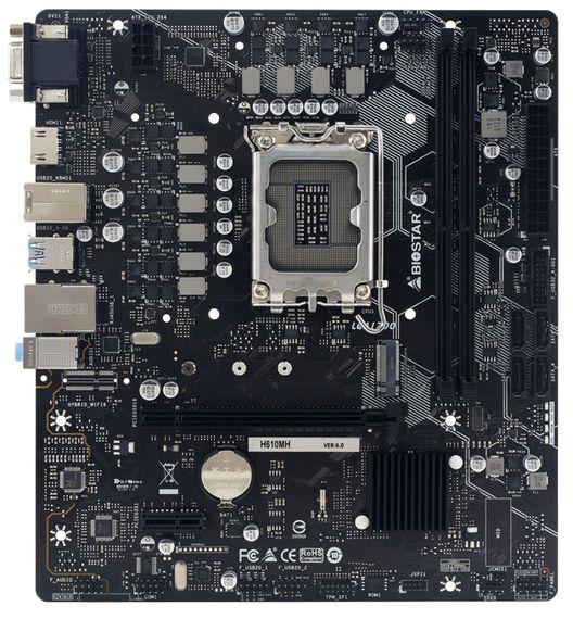 Материнська плата Biostar H610MH INTEL H610, Socket 1700, uATX, GbE LAN, 7-CH (H610MH)