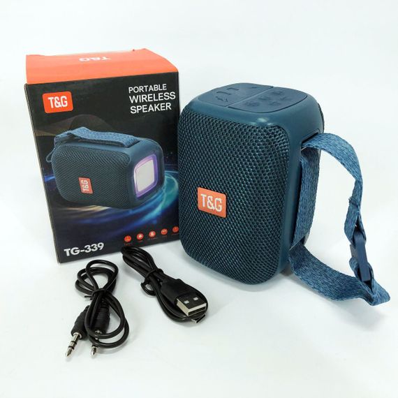 Портативная Bluetooth колонка TG339 5W с RGB подсветкой. HR-153 Цвет: синий | Зображення 3