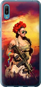 Чехол на Huawei Y6 2019 Украинка с оружием "5316u-1666-17620"