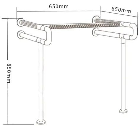 Поручень опорний під раковину SanStore 65х65х85 мм для людей з обмеженими можливостями білий HS-004C | Зображення 1