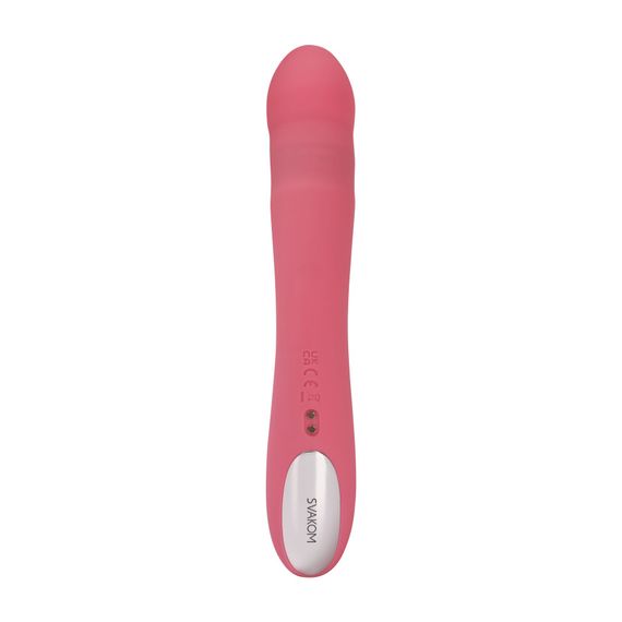 Вибратор-кролик Svakom Avery Strawberry Pink с двигающимся стволом, движение вперед-назад | Зображення 1