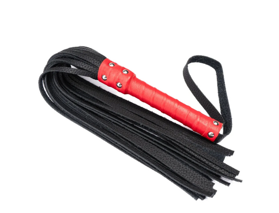 Флогер із комбінованої шкіри Flirty COMBO Leather — Black & Red, BM-00031 Sex Aura | Зображення 2
