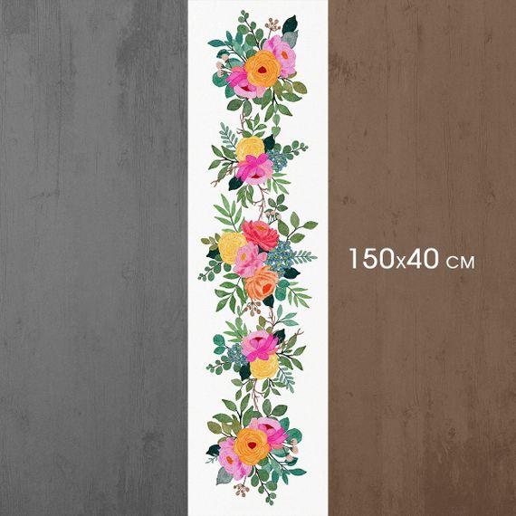 Доріжка на стіл (ранер) Букети 150x40 см (DR_25F005) | Зображення 2