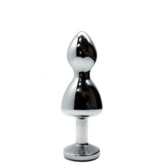 Металева анальна пробка Wooomy Lollypop Double Ball Metal Plug Blue S, діаметр 2,8см, довжина 8,5см | Зображення 1